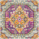 Safavieh Madison 6'-7" x 6'-7" Rug in Light Grey / Fuchsia