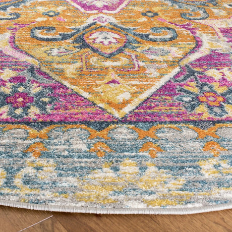Safavieh Madison 6'-7" x 6'-7" Rug in Light Grey / Fuchsia