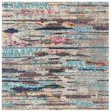 Safavieh Madison 6'-7" x 6'-7" Rug in Grey / Turquoise