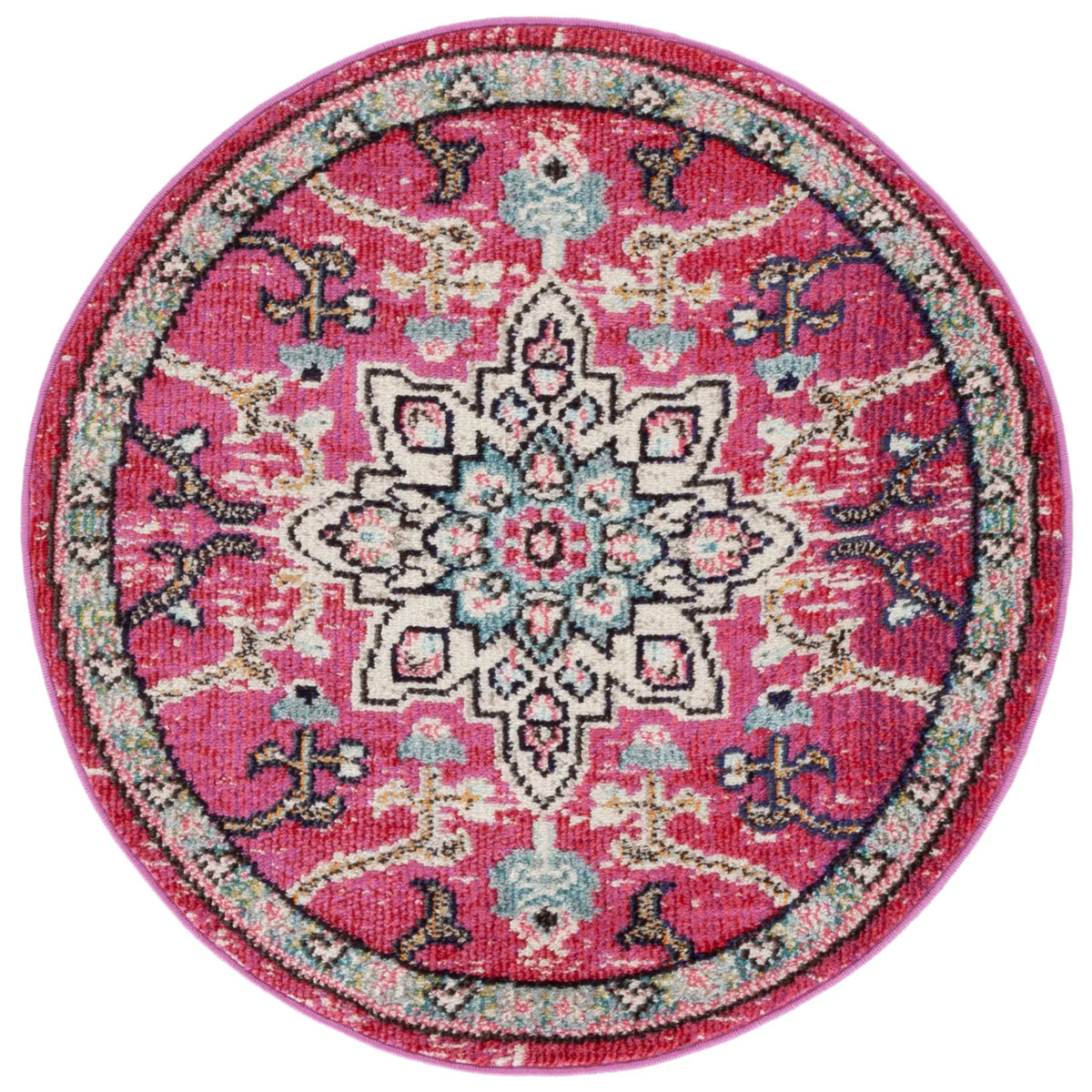 Safavieh Madison 3'-0" x 3'-0" Rug in Fuchsia / Blue