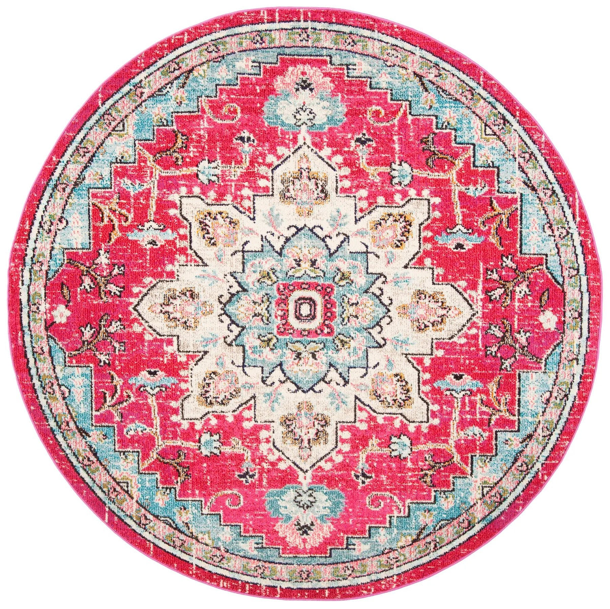 Safavieh Madison 5'-0" x 5'-0" Rug in Fuchsia / Blue