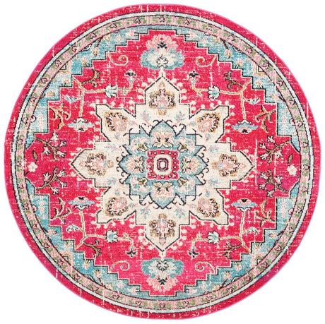 Safavieh Madison 5'-0" x 5'-0" Rug in Fuchsia / Blue