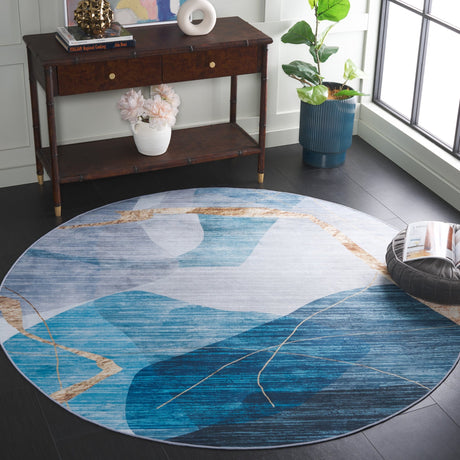 Safavieh Malibu Mbu836M Blue/Gold Rug.