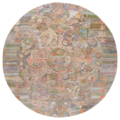 Safavieh Marquee 6'-0" x 6'-0" Rug in Rust / Green
