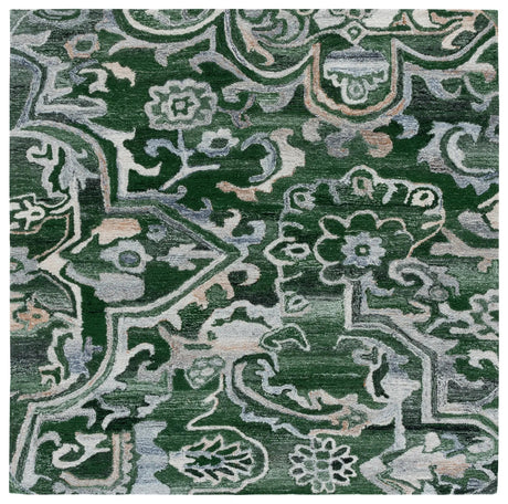Safavieh Marquee 6'-0" x 6'-0" Rug in Green / Beige