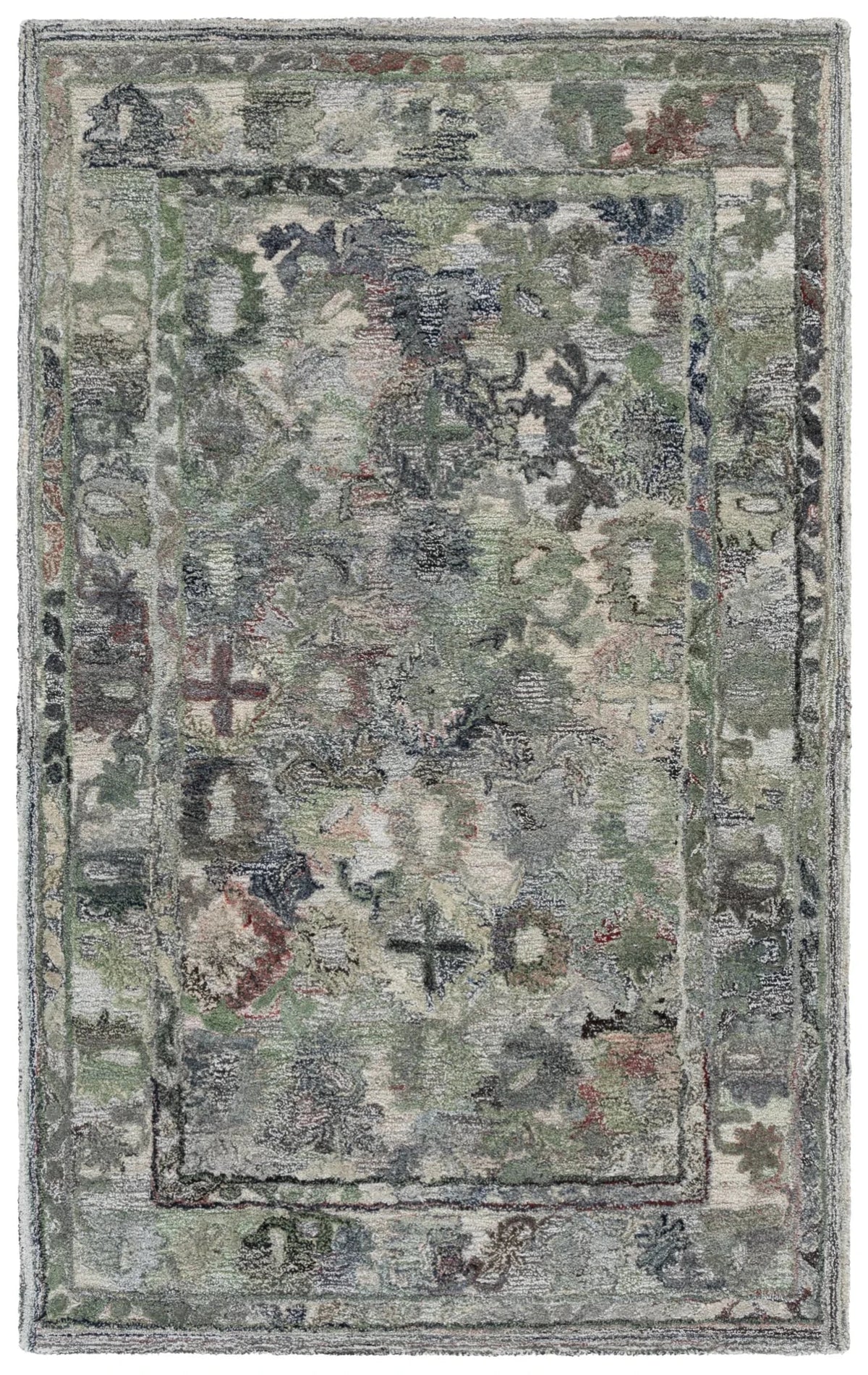 Safavieh Marquee 4'-0" x 6'-0" Rug in Green / Beige