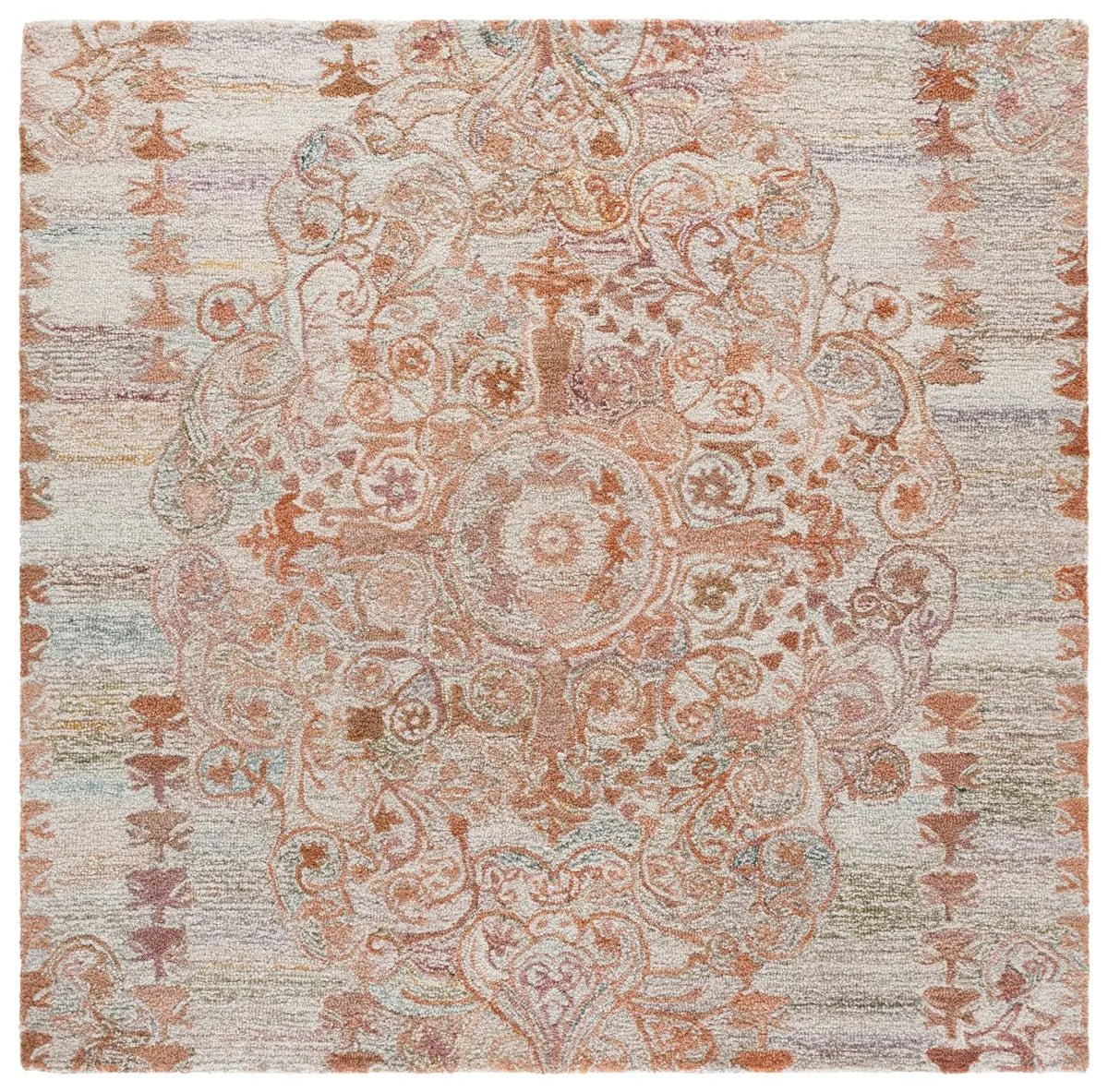 Safavieh Marquee 6'-0" x 6'-0" Rug in Orange / Beige