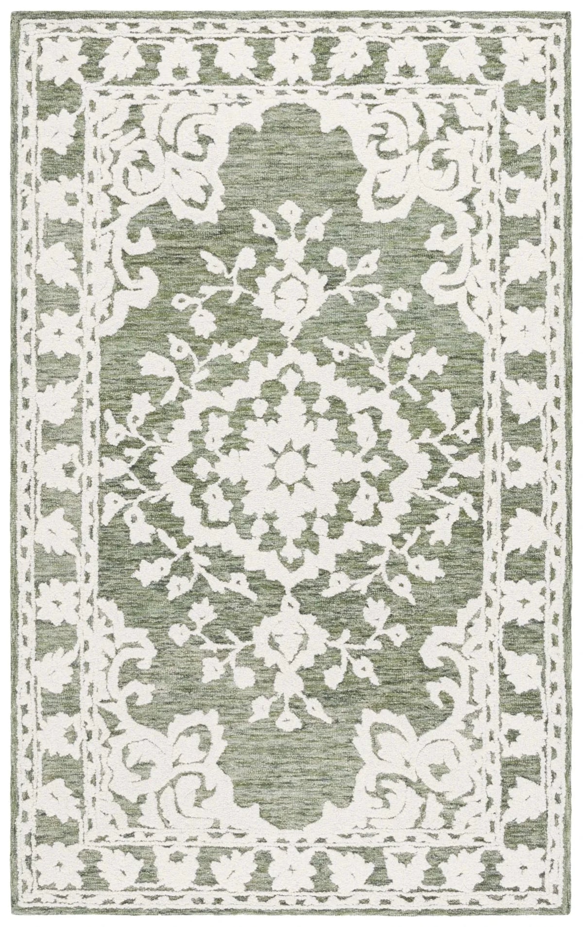 Safavieh Marquee 4'-0" x 6'-0" Rug in Green / Ivory