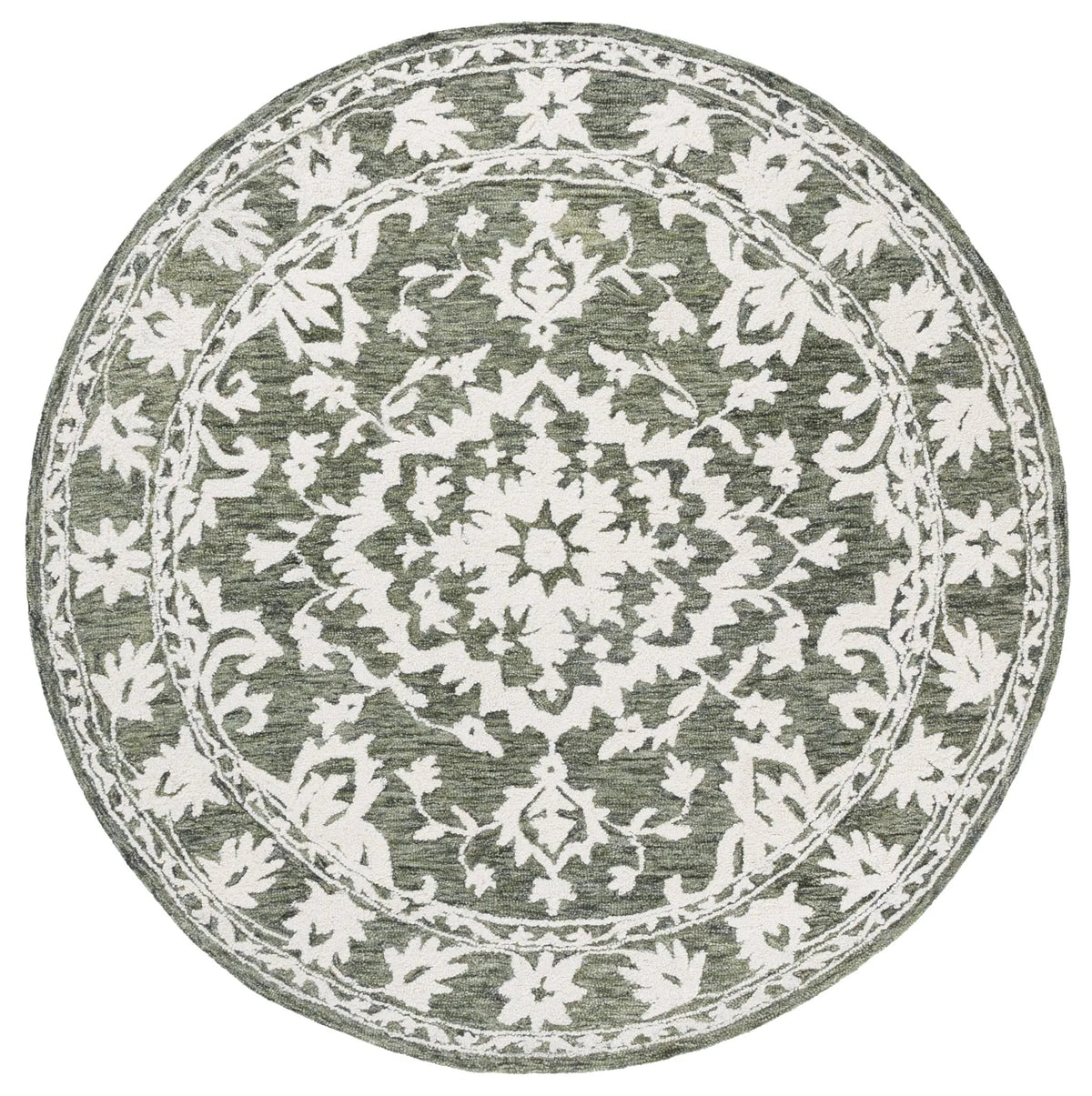 Safavieh Marquee 6'-0" x 6'-0" Rug in Green / Ivory