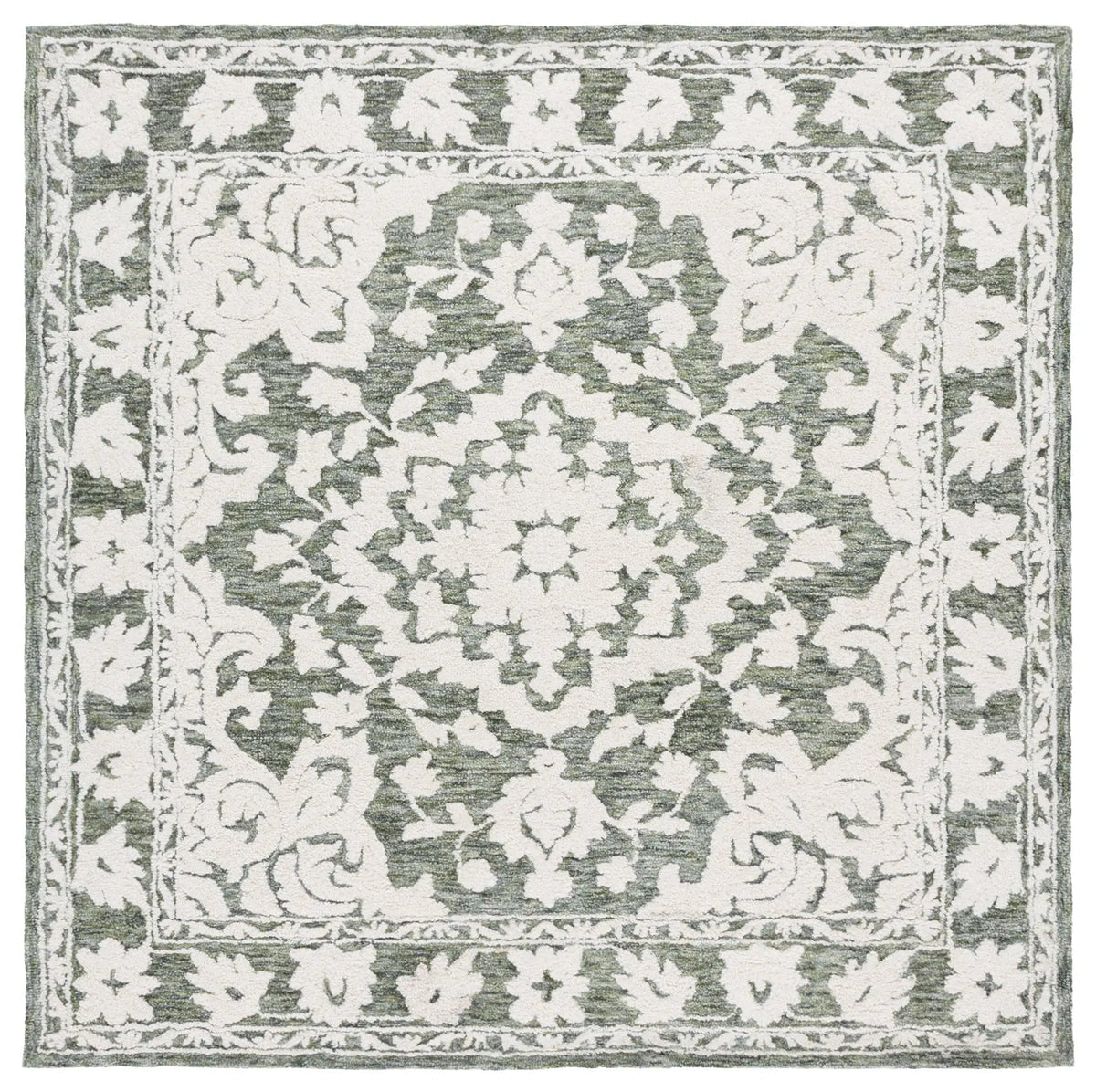 Safavieh Marquee 6'-0" x 6'-0" Rug in Green / Ivory