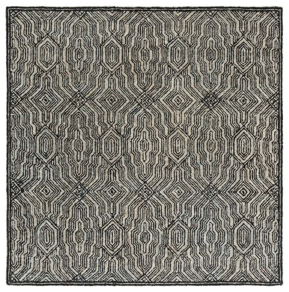 Safavieh Marquee 6'-0" x 6'-0" Rug in Charcoal / Ivory