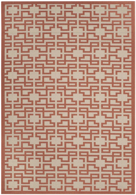 Safavieh Martha Stewart 4'-0" x 5'-7" Rug in Beige / Terracotta