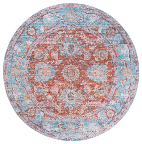 Safavieh Martha Stewart Washable 6'-0" x 6'-0" Rug in Turquoise / Rust