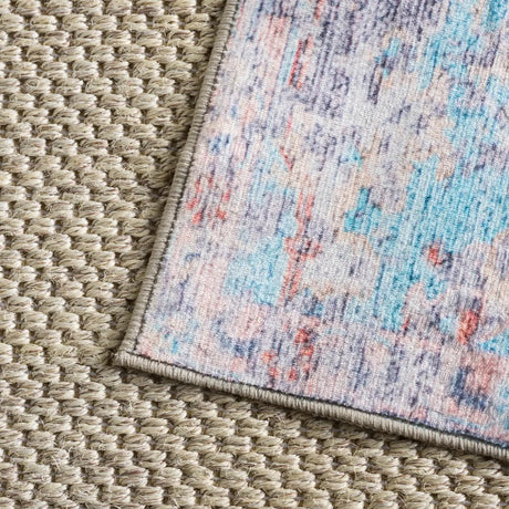 Safavieh Martha Stewart Washable 5'-0" x 7'-0" Rug in Turquoise / Rust