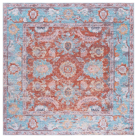 Safavieh Martha Stewart Washable 6'-0" x 6'-0" Rug in Turquoise / Rust
