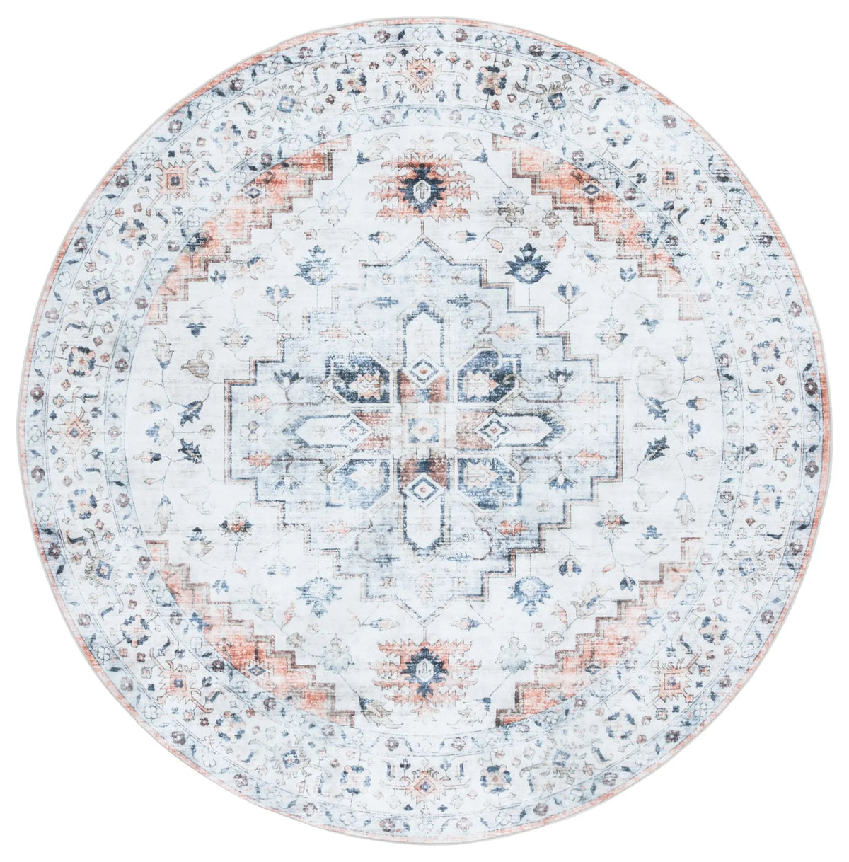 Safavieh Martha Stewart Washable 6'-0" x 6'-0" Rug in Sage / Light Rust