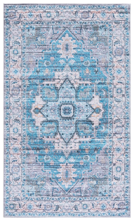 Safavieh Martha Stewart Washable 3'-0" x 5'-0" Rug in Grey / Turquoise