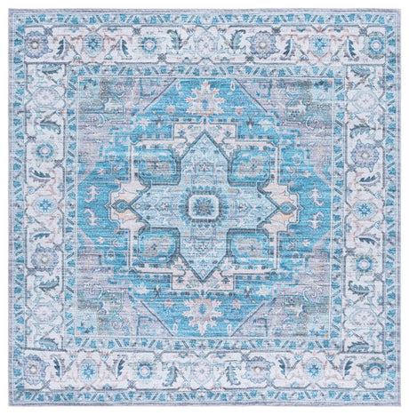 Safavieh Martha Stewart Washable 6'-0" x 6'-0" Rug in Grey / Turquoise