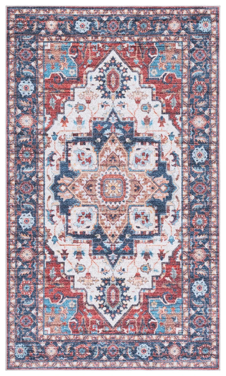 Safavieh Martha Stewart Washable 3'-0" x 5'-0" Rug in Rust / Blue