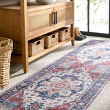 Safavieh Martha Stewart Washable 2'-6" x 8'-0" Rug in Rust / Blue