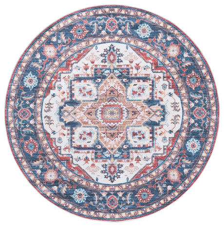 Safavieh Martha Stewart Washable 6'-0" x 6'-0" Rug in Rust / Blue