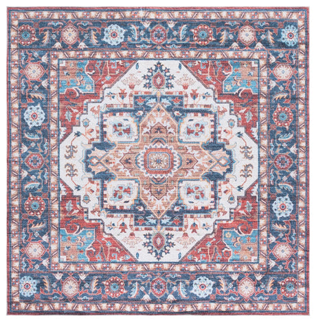 Safavieh Martha Stewart Washable 6'-0" x 6'-0" Rug in Rust / Blue