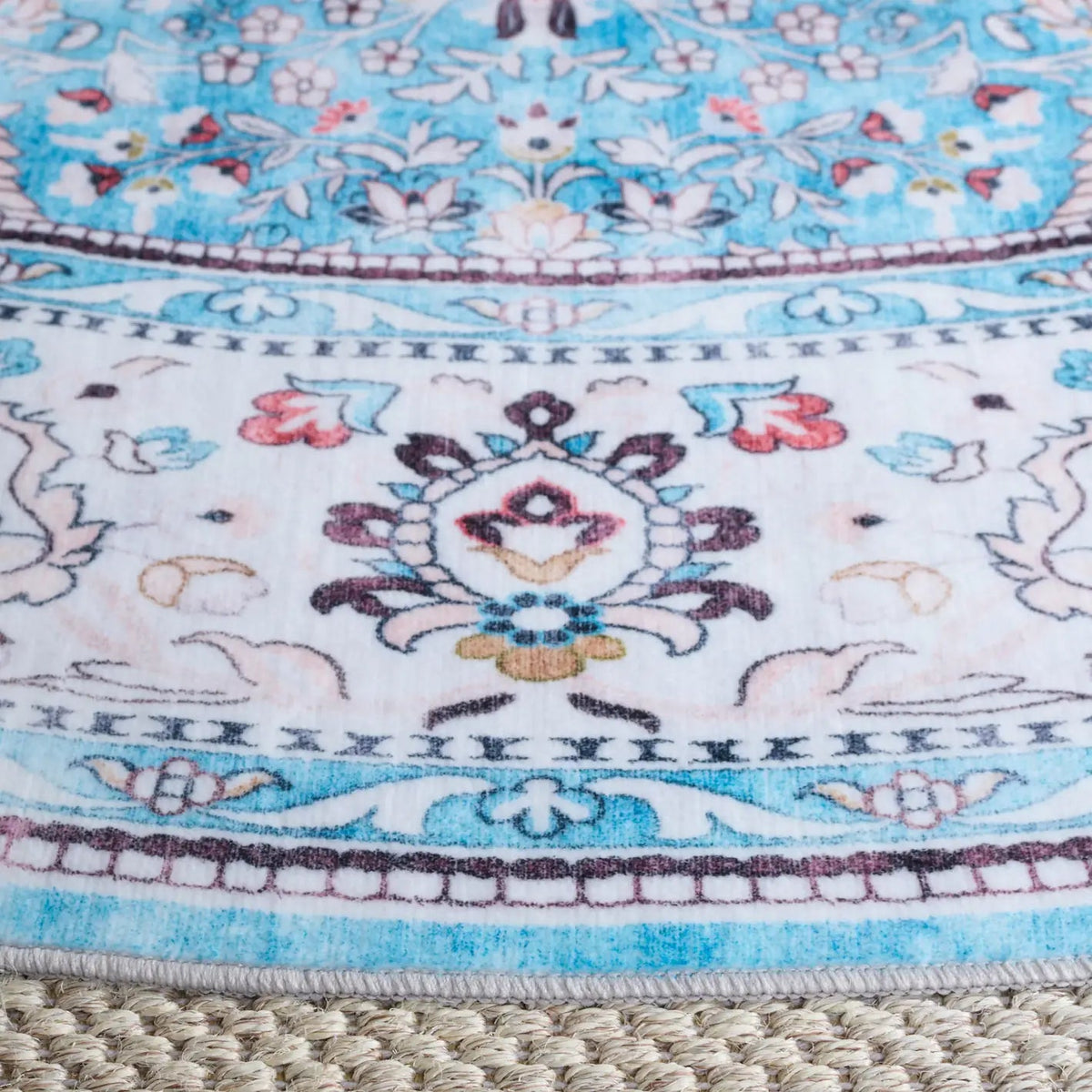 Safavieh Martha Stewart Washable 6'-0" x 6'-0" Rug in Turquoise / Beige