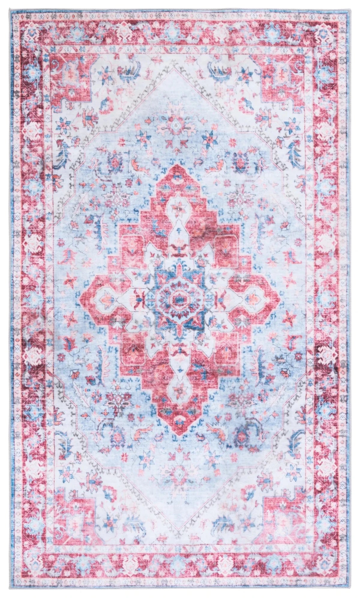 Safavieh Martha Stewart Washable 3'-0" x 5'-0" Rug in Red / Blue