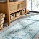 Safavieh Martha Stewart Washable 2'-6" x 8'-0" Rug in Ivory / Light Blue