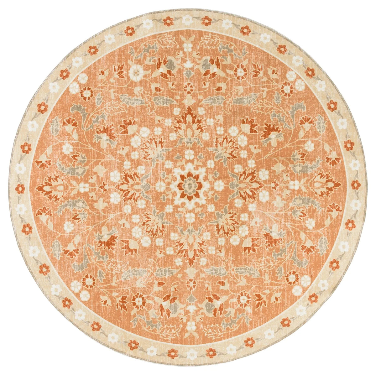 Safavieh Martha Stewart Washable 6'-0" x 6'-0" Rug in Rust / Beige