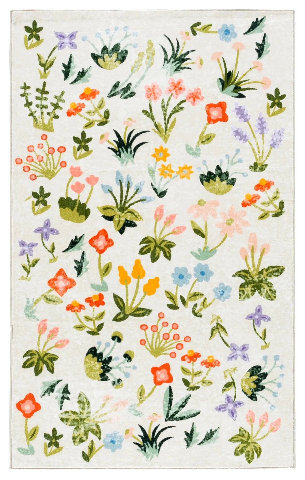 Safavieh Martha Stewart Washable 3'-0" x 5'-0" Rug in Beige / Red