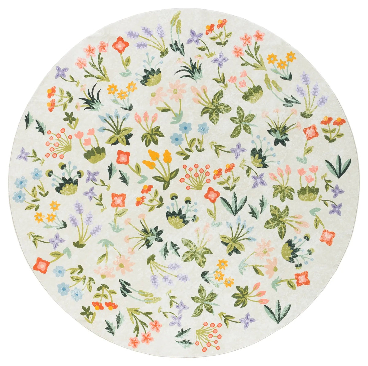 Safavieh Martha Stewart Washable 6'-0" x 6'-0" Rug in Beige / Red