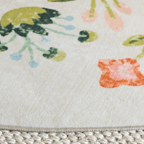 Safavieh Martha Stewart Washable 6'-0" x 6'-0" Rug in Beige / Red