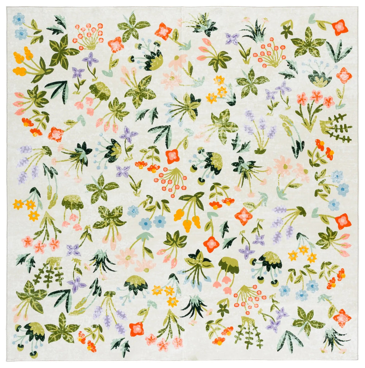 Safavieh Martha Stewart Washable 6'-0" x 6'-0" Rug in Beige / Red