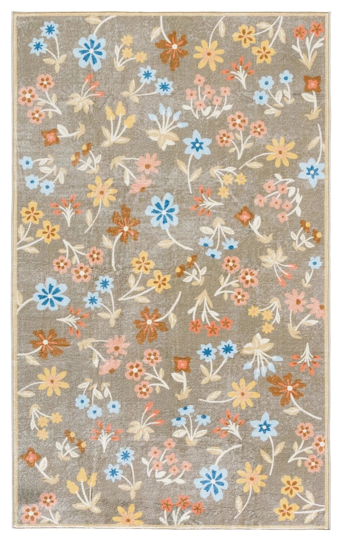 Safavieh Martha Stewart Washable 3'-0" x 5'-0" Rug in Dark Beige / Light Blue