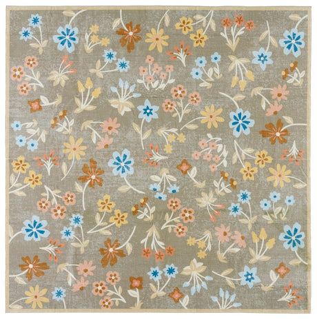 Safavieh Martha Stewart Washable 6'-0" x 6'-0" Rug in Dark Beige / Light Blue