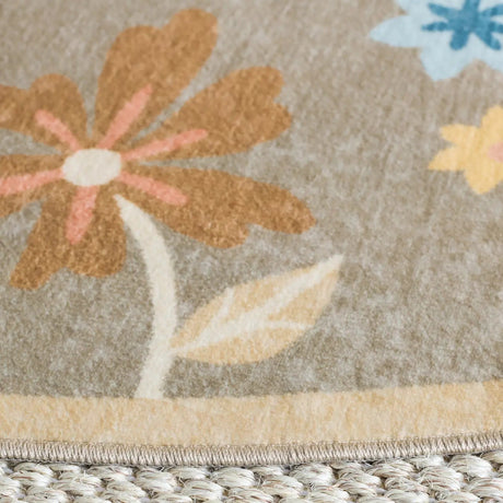 Safavieh Martha Stewart Washable 6'-0" x 6'-0" Rug in Dark Beige / Light Blue