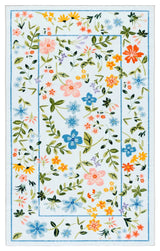 Safavieh Martha Stewart Washable 3'-0" x 5'-0" Rug in Light Blue / Rust