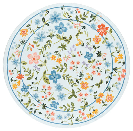 Safavieh Martha Stewart Washable 6'-0" x 6'-0" Rug in Light Blue / Rust