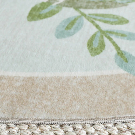 Safavieh Martha Stewart Washable 6'-0" x 6'-0" Rug in Taupe / Green