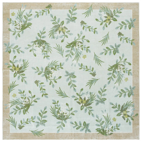 Safavieh Martha Stewart Washable 6'-0" x 6'-0" Rug in Taupe / Green