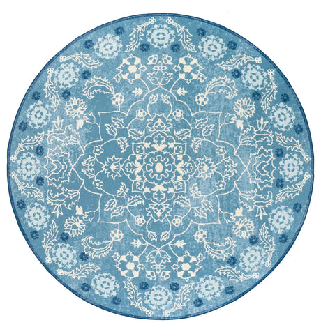 Safavieh Martha Stewart Washable 6'-0" x 6'-0" Rug in Blue / Beige