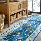 Safavieh Martha Stewart Washable 2'-6" x 8'-0" Rug in Dark Blue / Light Blue