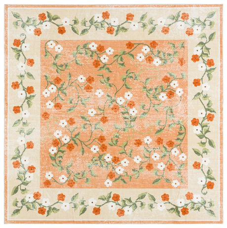 Safavieh Martha Stewart Washable 6'-0" x 6'-0" Rug in Rust / Gold