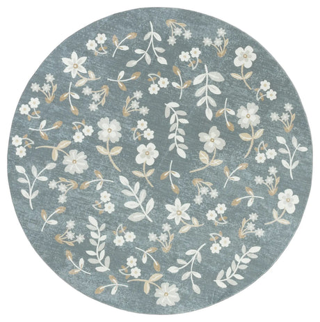 Safavieh Martha Stewart Washable 6'-0" x 6'-0" Rug in Dark Grey / Beige