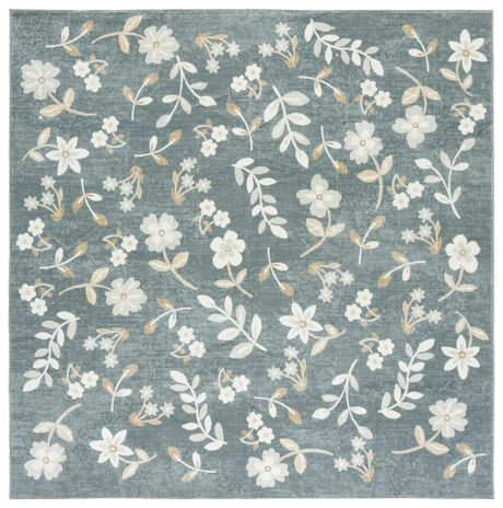 Safavieh Martha Stewart Washable 6'-0" x 6'-0" Rug in Dark Grey / Beige