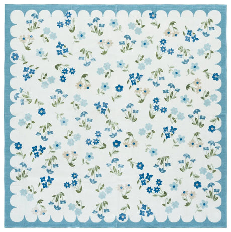 Safavieh Martha Stewart Washable 6'-0" x 6'-0" Rug in Ivory / Light Blue