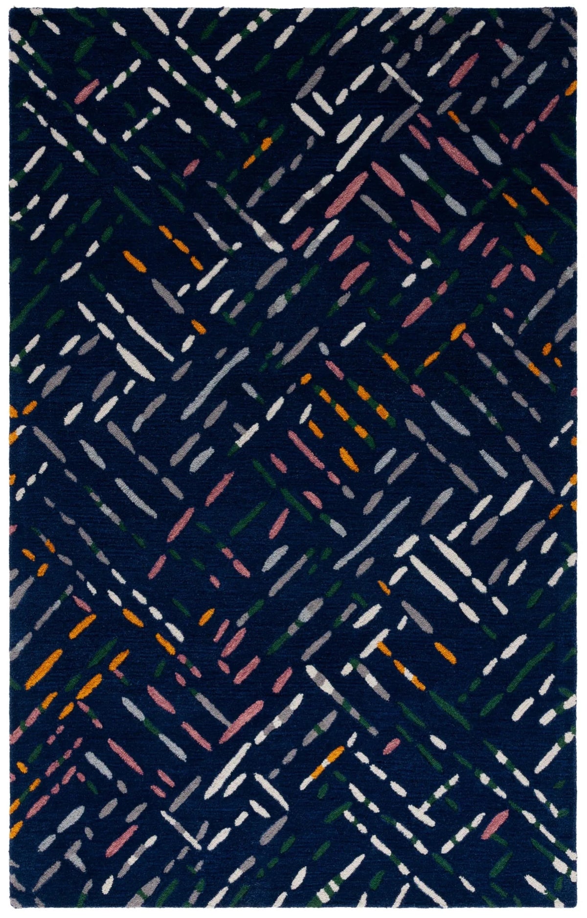 Safavieh Metro 4'-0" x 6'-0" Rug in Navy / Pink