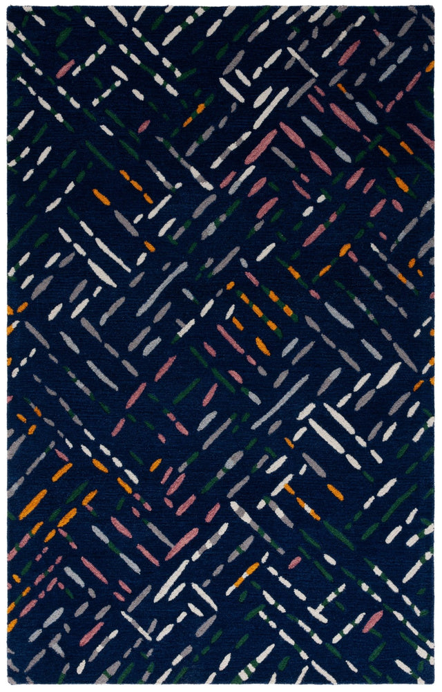 Safavieh Metro Met252N Navy/Pink Rug.