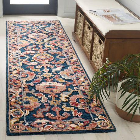Safavieh Metro 2'-3" x 7'-0" Rug in Navy / Red